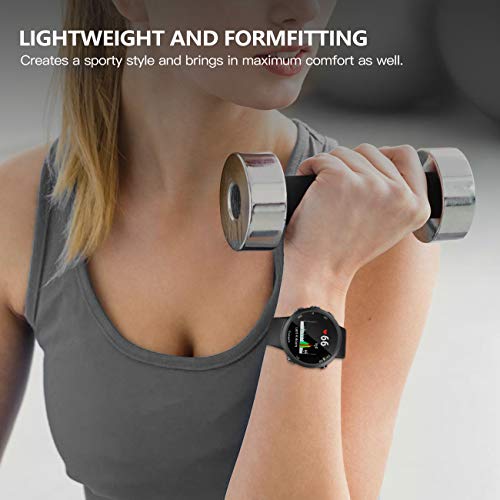 Silicone Watch Band for Garmin Forerunner 45 - Black