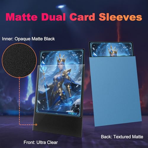 600 Pack Matte Dual Card Sleeves - Opaque Back, Tear Resistant Protectors for TCG