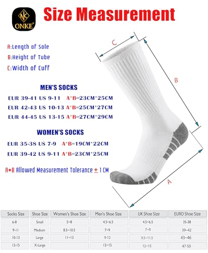 ONKE Seamless Athletic Work Socks for Men Heavy Duty Boot Max Cushion