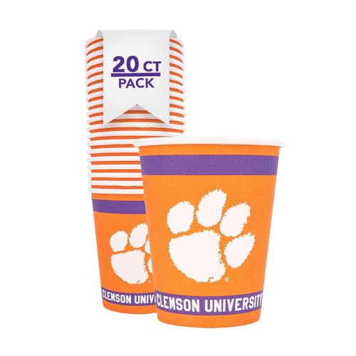 Clemson University Tigers Paper Cups - 20 Pack, 9 oz