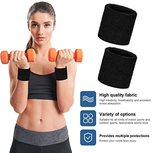 Absorbent Sports Wristband Set for Men and Women - 2PC Wristband