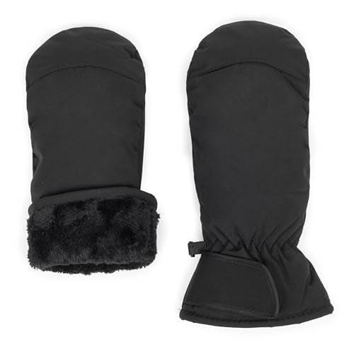 Waterproof Winter Ski Mittens - Windproof Snowboard Gloves - Black Medium