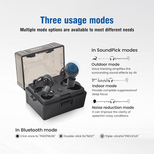 Electronic Shooting Ear Protection with Bluetooth 5.4, NRR 31dB - E30 Black