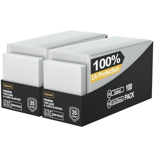 RyshePro 200 UV400 Card Sleeves & 200 Top Loaders Set for MTG TCG - Includes 2 Boxes