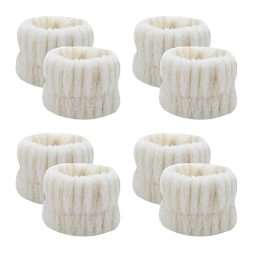 8-Pack Microfiber Wrist Washbands for Face Washing - Absorbent Spa Towels