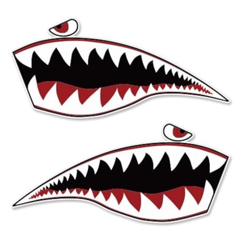 Warhawk Shark Tiger Stickers - 2 Inch, 2 Pack