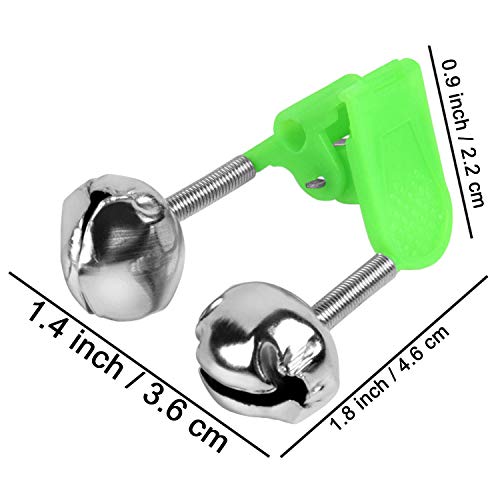 20 Pcs Fishing Rod Alarm Bells - Loud Dual Alert Clips in Red & Green