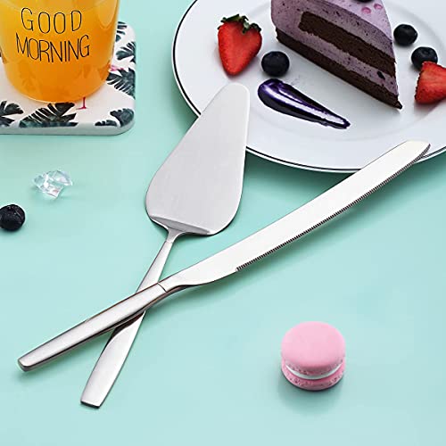 Wedding Cake Knife and Server Set - Stainless Steel, Silver