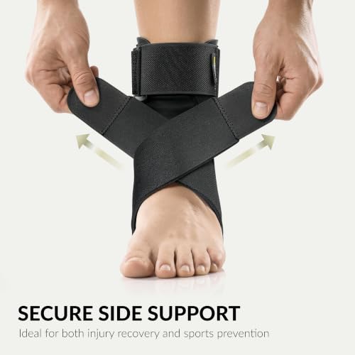 Ankle Brace for Pain Relief & Enhanced Stability - Adjustable Support for Sprains & Tendonitis (Black)
