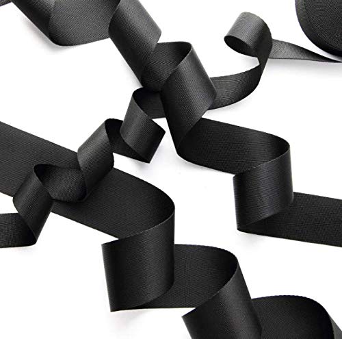 10 Yards Black Nylon Webbing Strap - 2 Inch Wide Heavy Duty