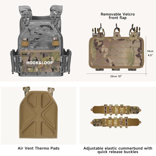 Tactical Molle Vest for Men - Lightweight 1000D Nylon Fabric