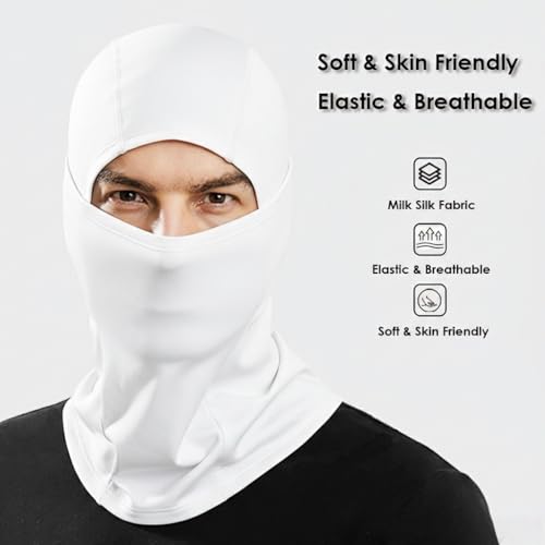 Cooling Balaclava Face Mask - UPF 50+ Black & White