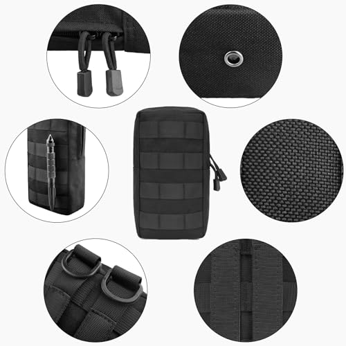 Tactical Cigarette Pouch - Molle Utility Bag with Lighter Slot - Black