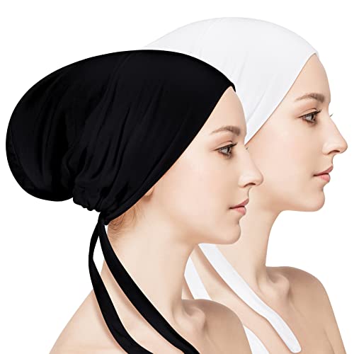 2 Pcs Non-Slip Hijab Undercap for Women - Ties Included