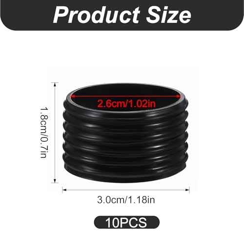 10 PCS Rubber Tennis Racket Grip Rings - Non-Slip Overgrip