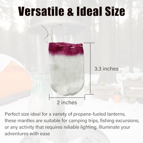 10 Pack Propane Lantern Mantles - Easy Installation for Camping