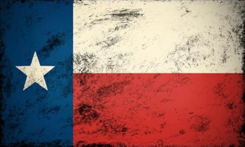 Vintage Texas Flag Sticker - Durable Vinyl Decal for Cars, Laptops, Coolers (3 x 5 inch)