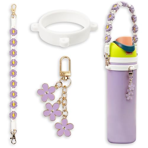 Owala Water Bottle Handle Strap & Charm Set - Purple