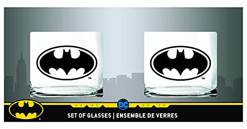 Batman Whiskey Glasses Set - 10 oz. Heavy Base Collectible Drinkware