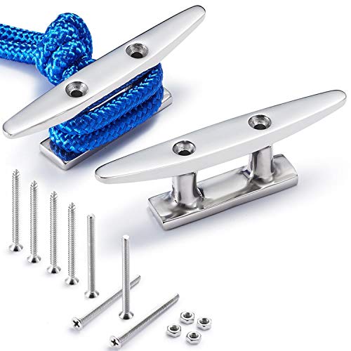 ZOMCHAIN 4 Inch Stainless Steel Boat Cleat 2PCS Dock Mooring Accessories with Screws