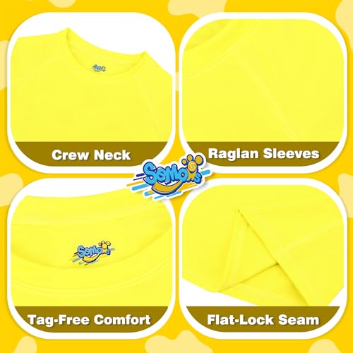 Boys Rash Guard Swim Shirt - Short Sleeve, UPF 50, Green & Yellow, 3T