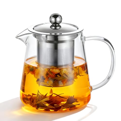 Borosilicate Glass Teapot with Stainless Steel Infuser - 550ML