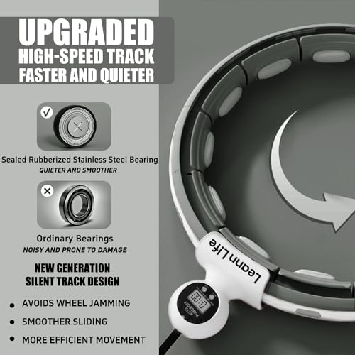 Smart Weighted Hula Hoop with Counter & Waist Trimmer - Gray