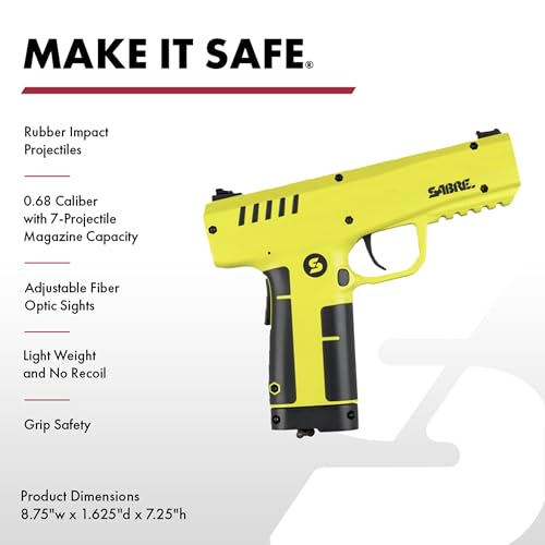 Home Defense Projectile Launcher Kit - Large Size with 7 Impact Projectiles