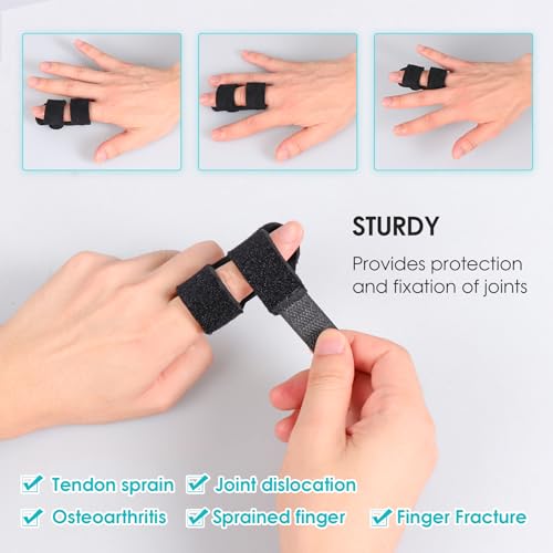 Universal Finger Splint Brace for Arthritis & Sprain Relief - 2 Pack