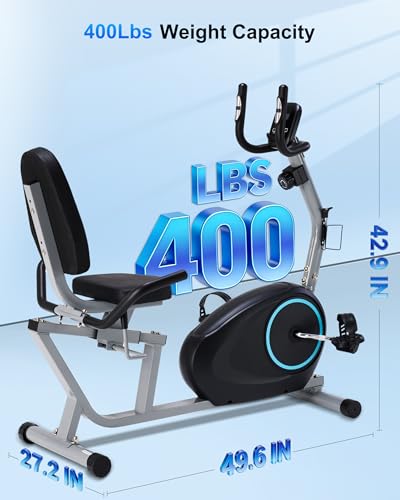 Recumbent Exercise Bike for Seniors - 400LB Capacity, Blue