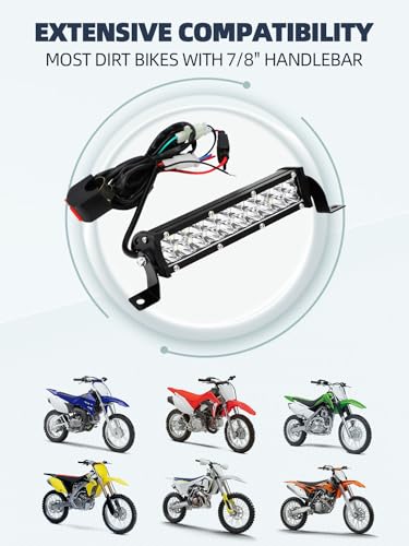 7 Inch 60W 4200LM Universal Dirt Bike Light Bar for Most 7/8" Handlebar Models