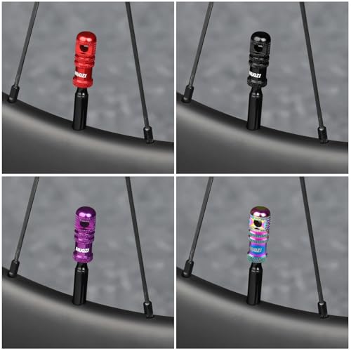 Presta Valve Stem Caps with Core Remover Tool - Red