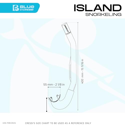 Island 2.0 Snorkel for Scuba Diving - Adult Clear/Black