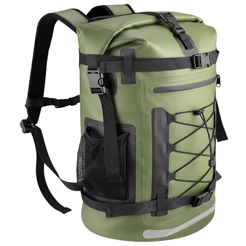 40L Waterproof Hiking Backpack Dry Bag with Reflective Strips & Multiple Pockets