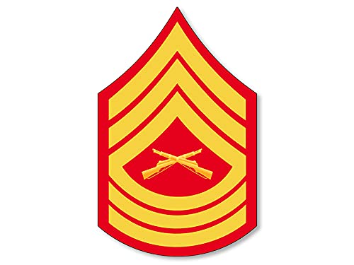 USMC Master Sergeant Sticker - 3 x 5 Inch Vinyl Decal