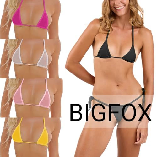 Micro Bikini Halter Top & Adjustable Tie Side G String - One Size Black