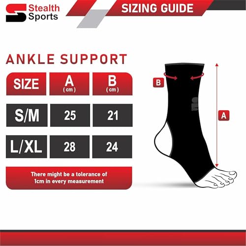 Stealth Sports Ankle Support Brace for MMA & Martial Arts - Breathable, Non-Slip, L/XL