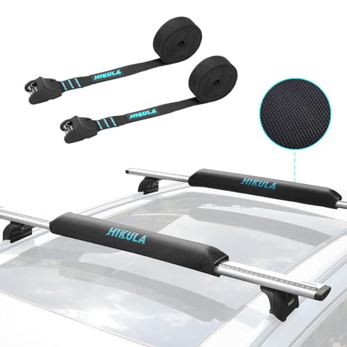 28" Soft Aero Roof Rack Pads with 15' Tie Down Straps for Kayaks
