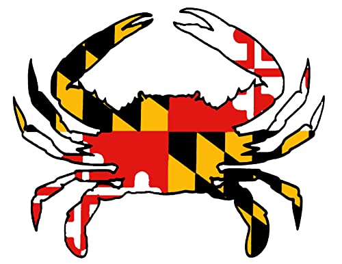 Maryland Crab Decal - UV Resistant State Flag Sticker 7x5