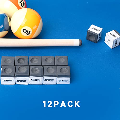 Billiard Pool Cue Chalk 12-Pack - Professional Quality, Black