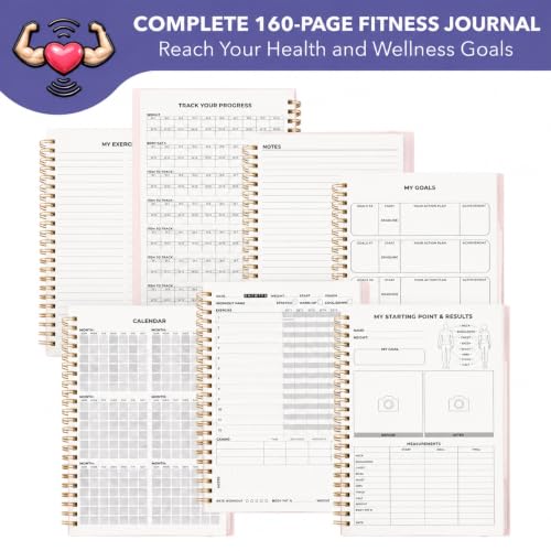 Fitness Workout Journal - 160 Page Gym Log Book - 5.8" x 8.2" - Blush