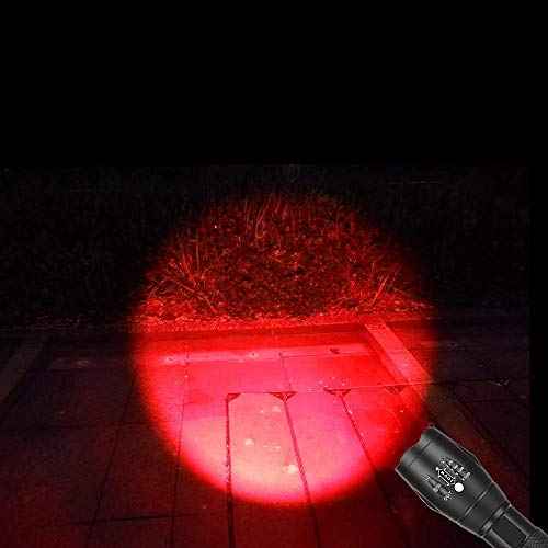 Military Red Light Flashlight Single Mode Tactical red Torch for Night Hunting Astronomy Aviation Observation, 2 Pack