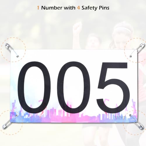 TRIWONDER Race Bibs 4x7 Large 1-500 with Safety Pins Tyvek, Writable Marathon Event Numbers