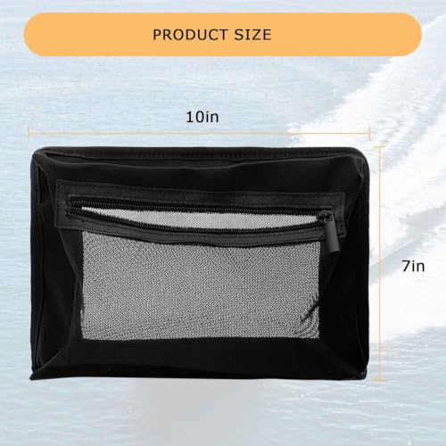 Self Adhesive Boat Organizer Mesh Bag with Zipper - 10x7 Inch, 1PC