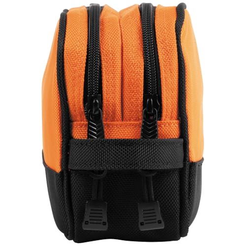 Klein Tools 55582 Tool Pouch Zipper Bag, Dual Compartments, 10-Inch x 6-Inch Heavy Duty Tool Bag Organizer, Multipurpose for Tools to Crafts