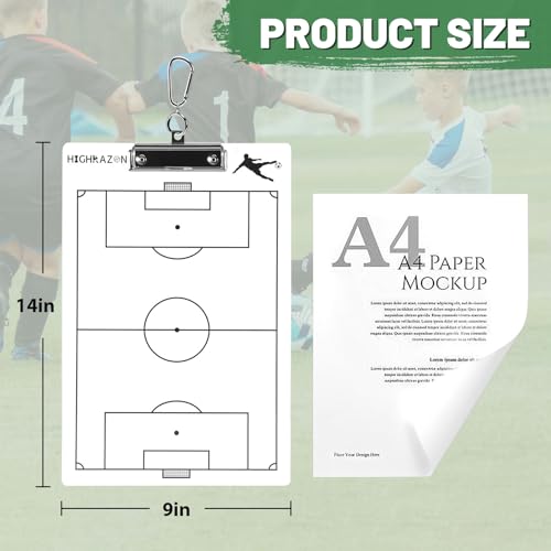 Soccer Coaches Clipboard - Double-Sided Dry Erase Whiteboard
