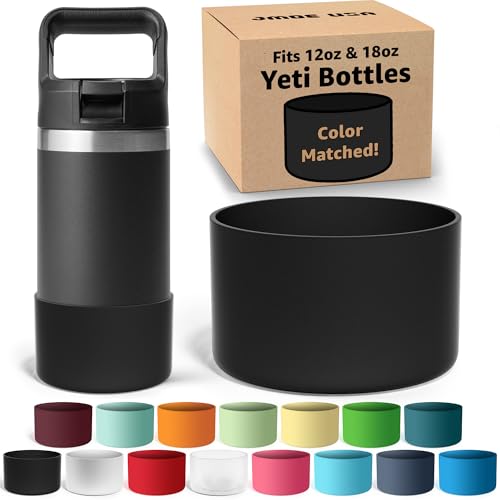 Silicone Boot Protector for Yeti Rambler Jr 12oz & 18oz Bottle - Black