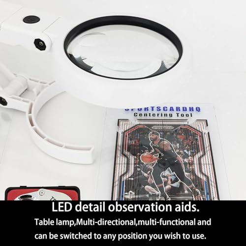 Sports Cards Grading Kit, Card Centering Grading Tool, Sports Trading Cards Measuring Tools, LED detail observation aids