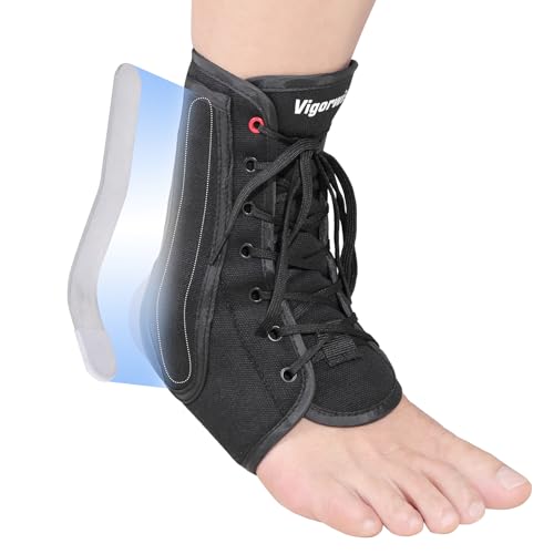 Vigorwise Large Black Lace-Up Ankle Brace Support for Men & Women