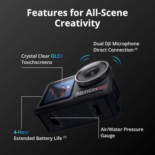 4K Waterproof Action Camera with Dual OLED Touchscreens